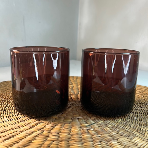 Vintage Accents Vintage Libbey Set Of Two Dark Purple Votive Candle